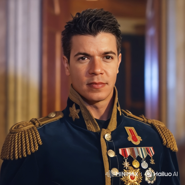 Military Officer's Cinematic Portrait: Tracking and Close-Up