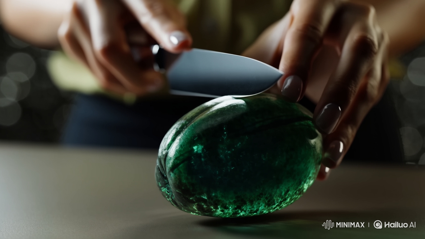Photorealistic Slice of a Giant Translucent Coffee Bean