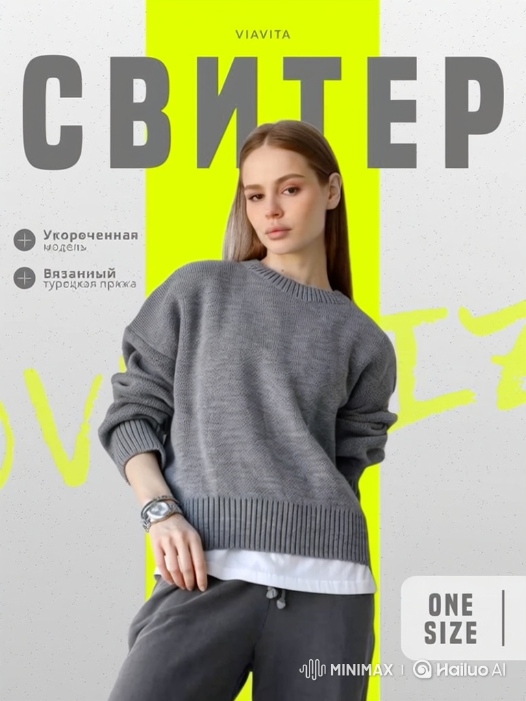Static Fashion Ad with Animated Model