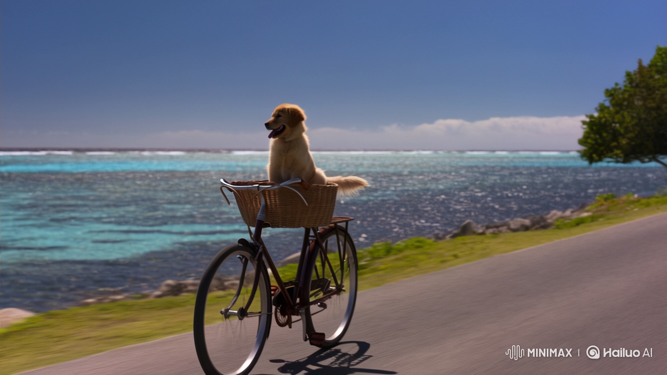 Golden Retriever Puppy Joyride on Coastal Road