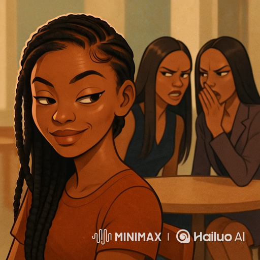 Young Woman Walks Away from Gossiping Women