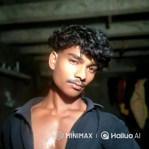 Close-up of a Young Man's Intense Gaze and Breathing