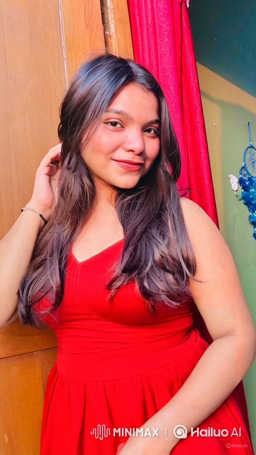 Young Woman in Red Dress Delivers Graceful Dance Performance