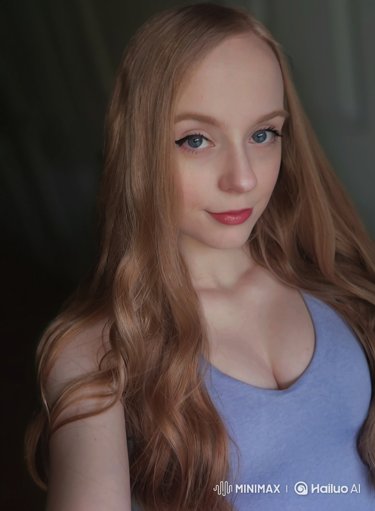 Young Woman in Close-Up with Intensifying Gaze