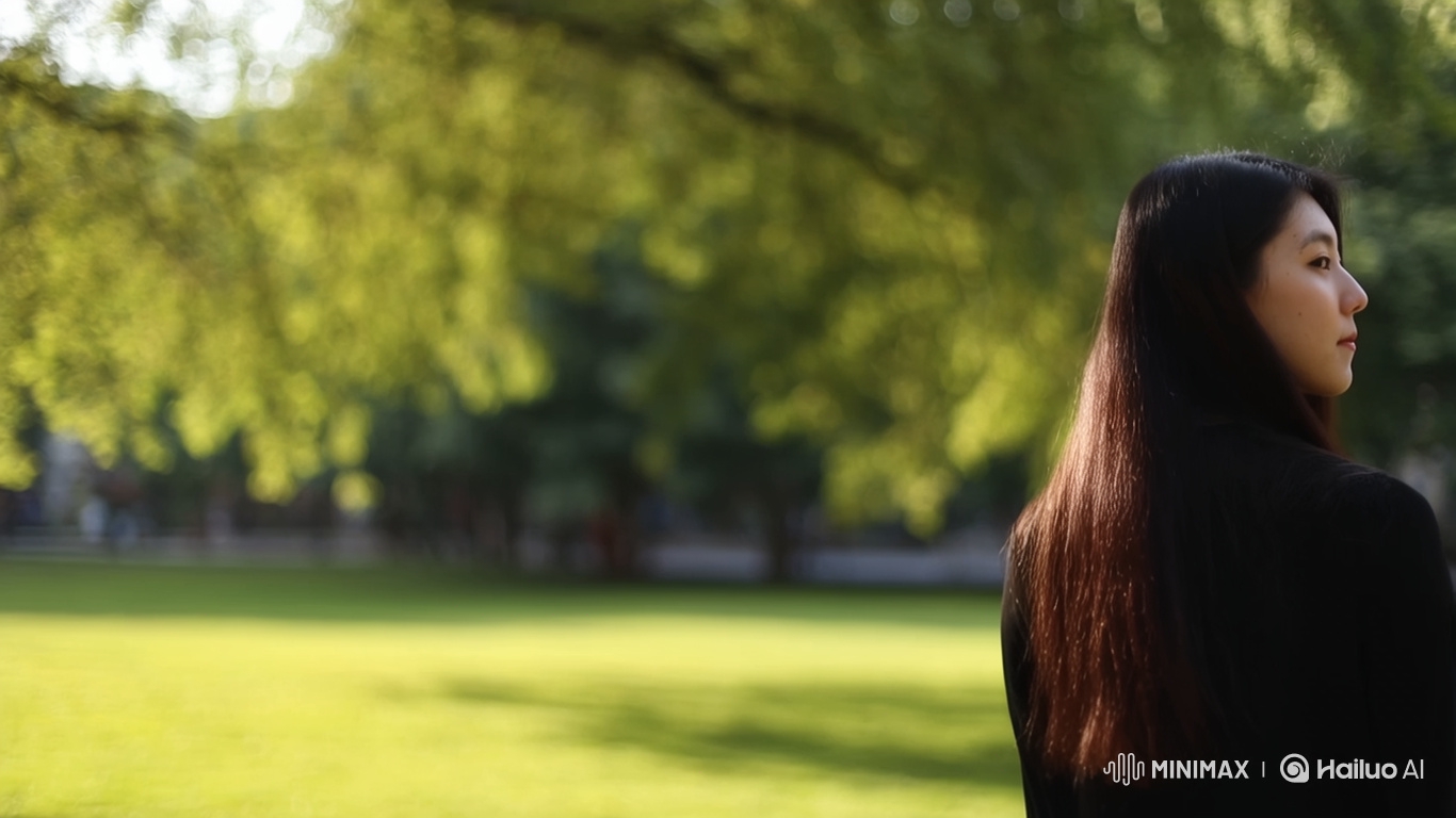 Serene Portrait of a Young Woman in an Urban Park