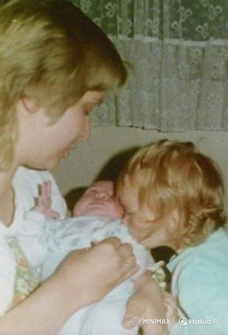 Vintage Family Moment: Newborn and Toddler's Tender Exchange