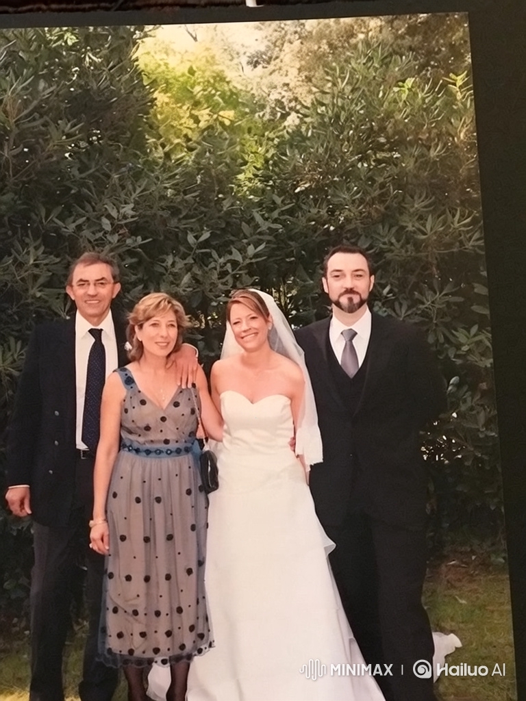 Family Wedding Portrait with Swaying Foliage