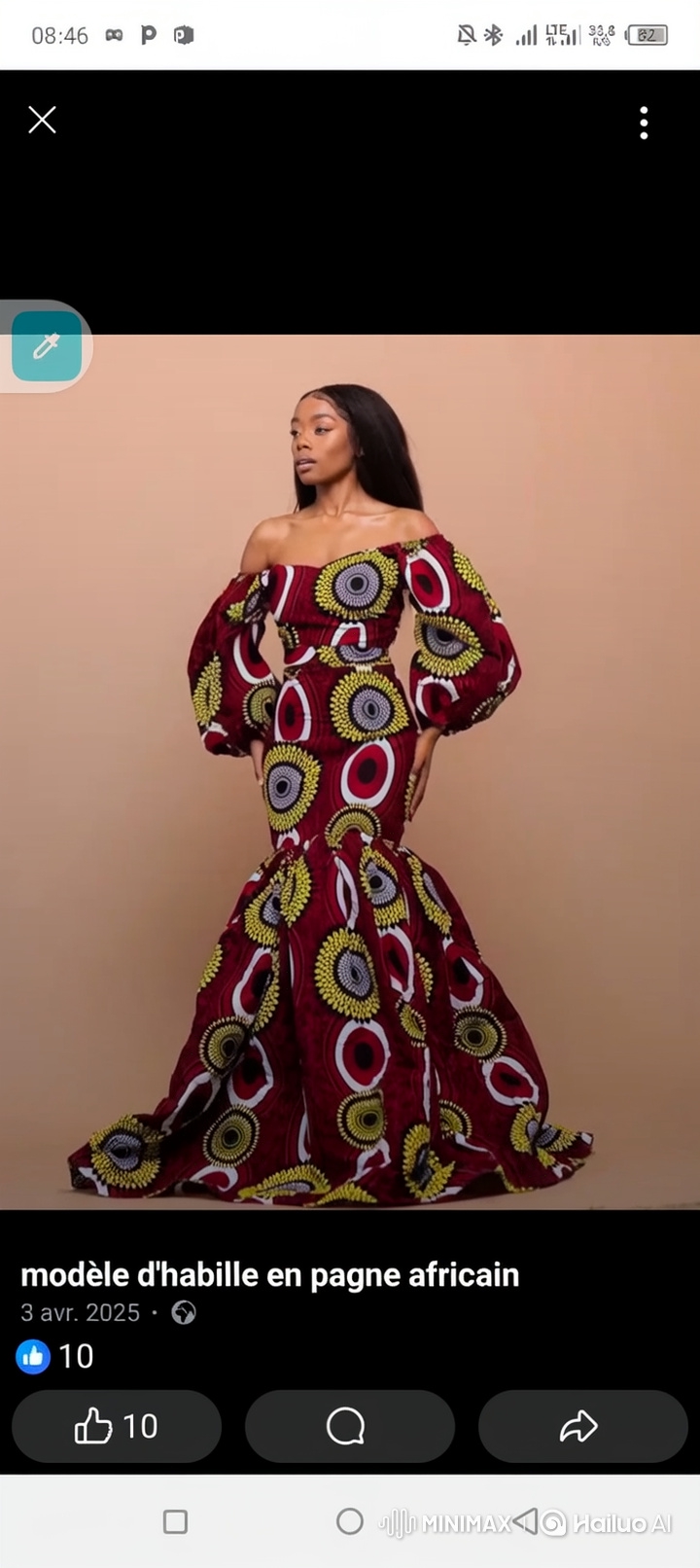 Woman in Bold-Circle Pattern Gown Struts Like a Model
