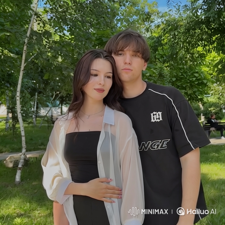 Young Couple and Daughter's Joyful Park Reunion