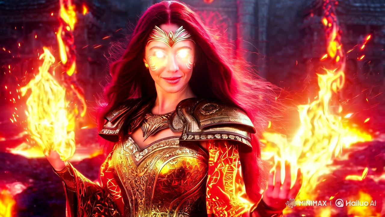 Ultra Realistic Fantasy Portrait of Fiery Priestess