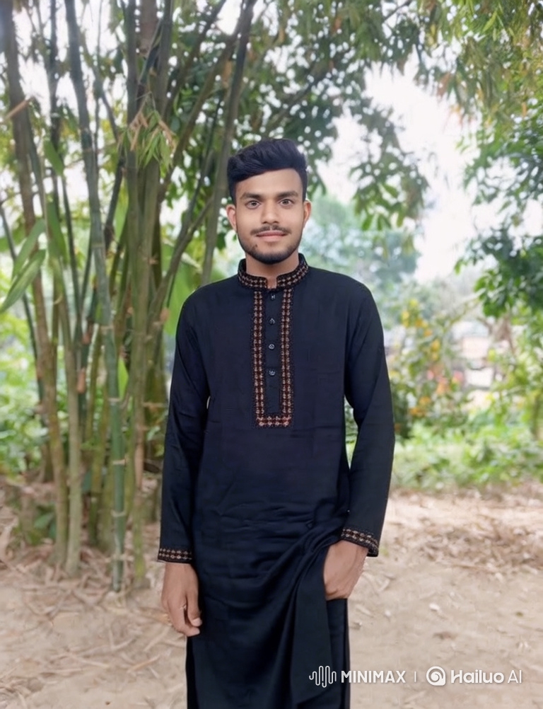 Young Man in Bamboo Grove: A Peaceful Portrait