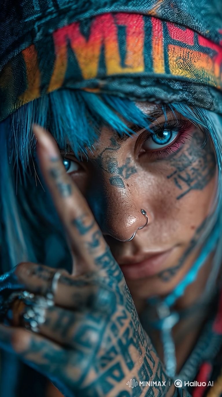 Cyberpunk Portrait with Expansive Cityscape Background