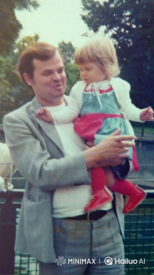 Vintage Portrait: Man and Child Embrace in Nature