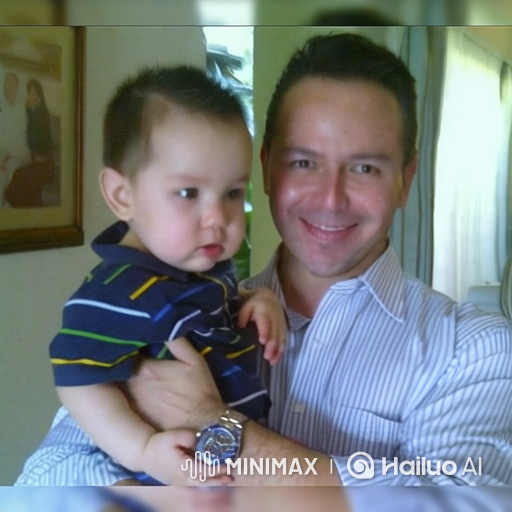 Man and Baby in Gentle Portrait with Slow Camera Tilt