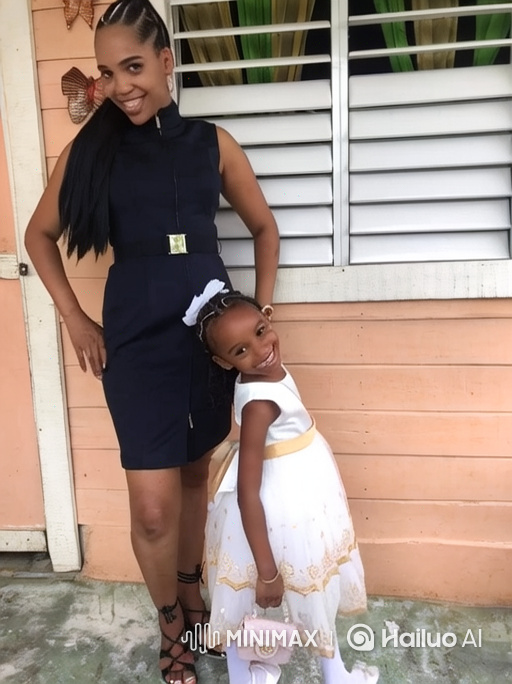 Woman and Girl Share Joyful Moment in Pastel Outfit
