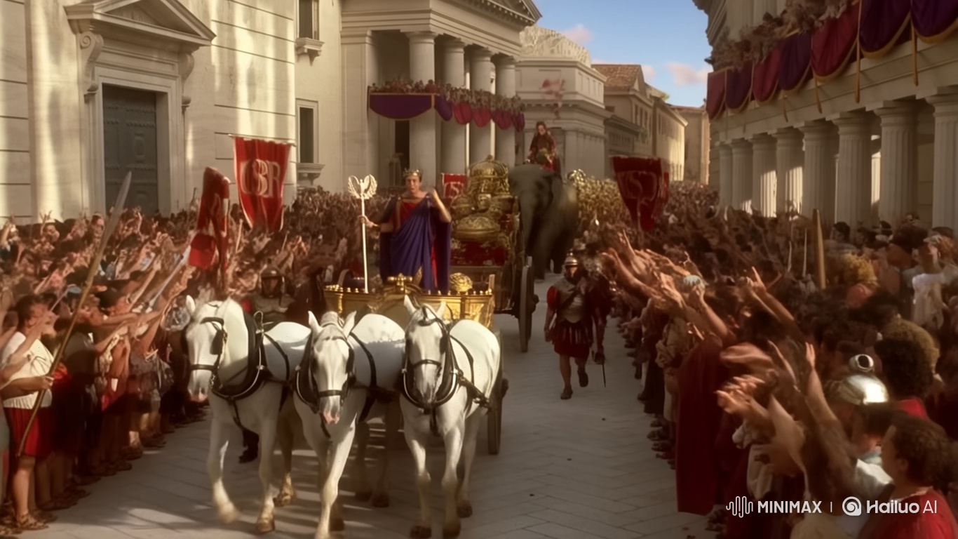 Triumphant Scipio Africanus in Grand Roman Parade