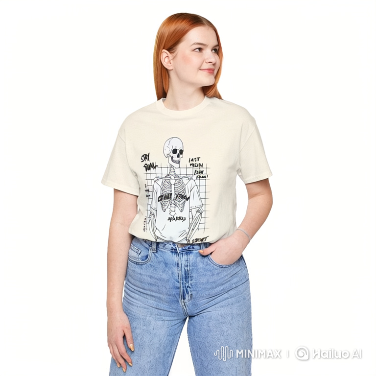 Fashion Model Showcases Graphic T-Shirt with Dynamic Camera Work