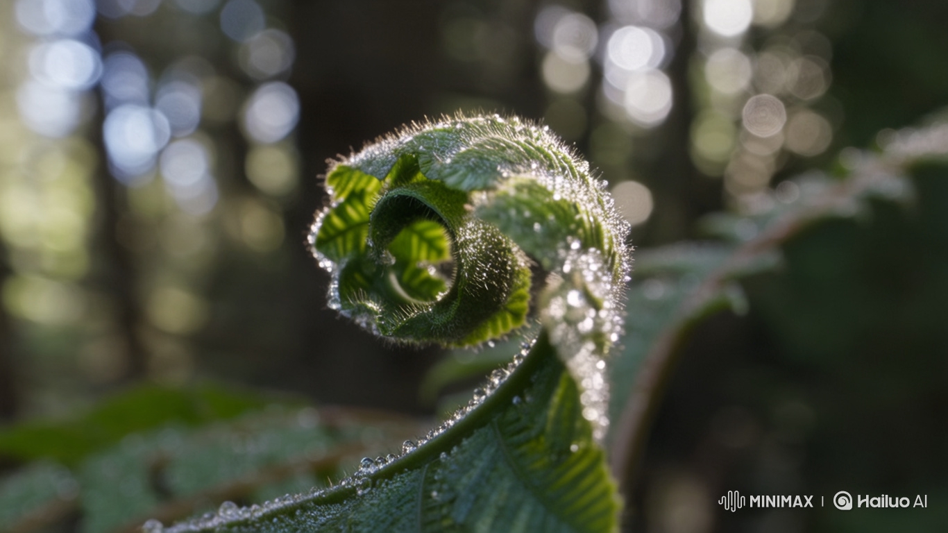 Fern Frond Unfurls in Slow-Motion Macro Shot