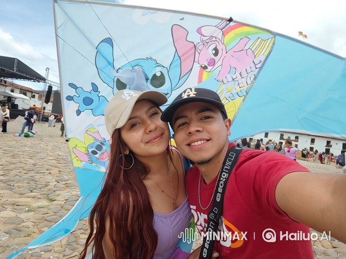 Family Enjoying Outdoor Festival with Kite and Daughter