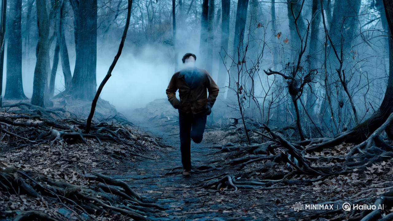 Man Sprints Through Mystical, Abandoned Forest