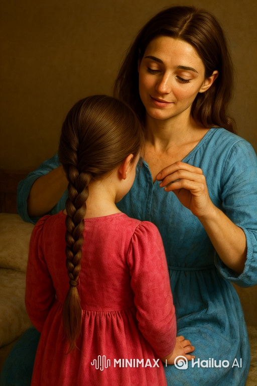 Mother-Daughter Bond Captured in Golden Light