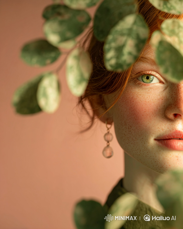 Artistic Portrait of a Woman with Vibrant Red Hair