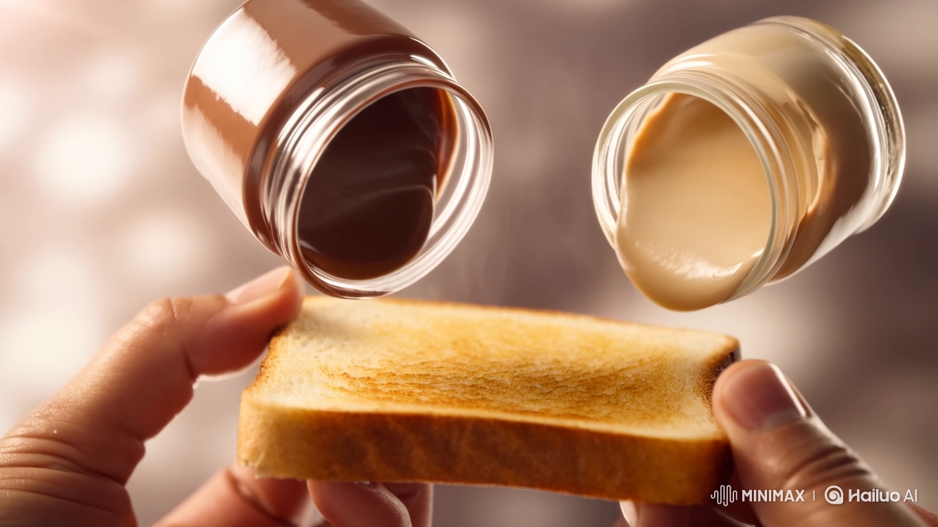 Realistic ASMR: Hands Transform Toast Toppings into Rubies