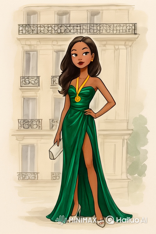 Stylish Woman Models in Elegant Gown, Engages Camera with Charm