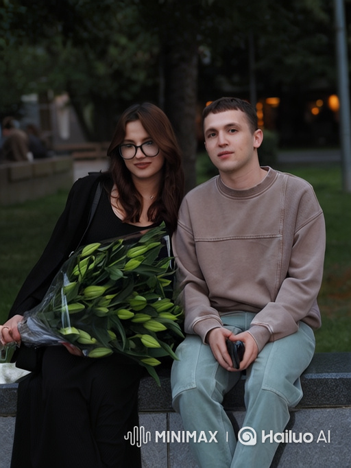 Family Affection: Couple and Daughter Embrace in Park Video