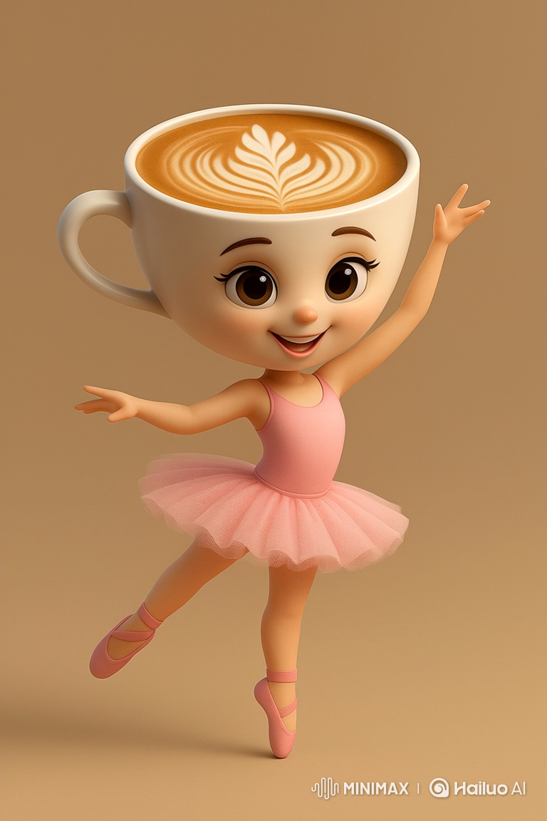 Animated Ballet Dancer with Coffee-Cup Head Enchants Viewers
