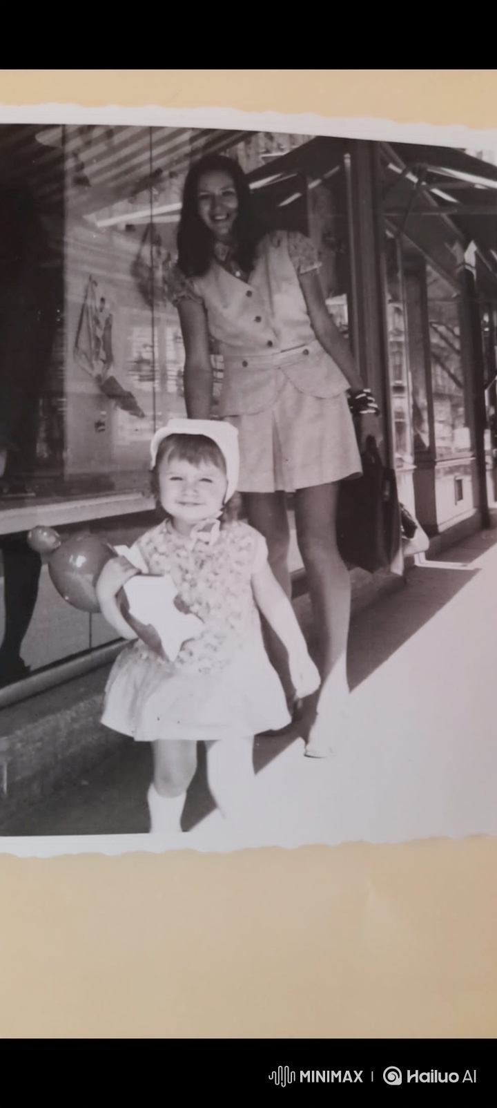 Vintage Photo Comes Alive: Woman and Girl's Joyful Moment