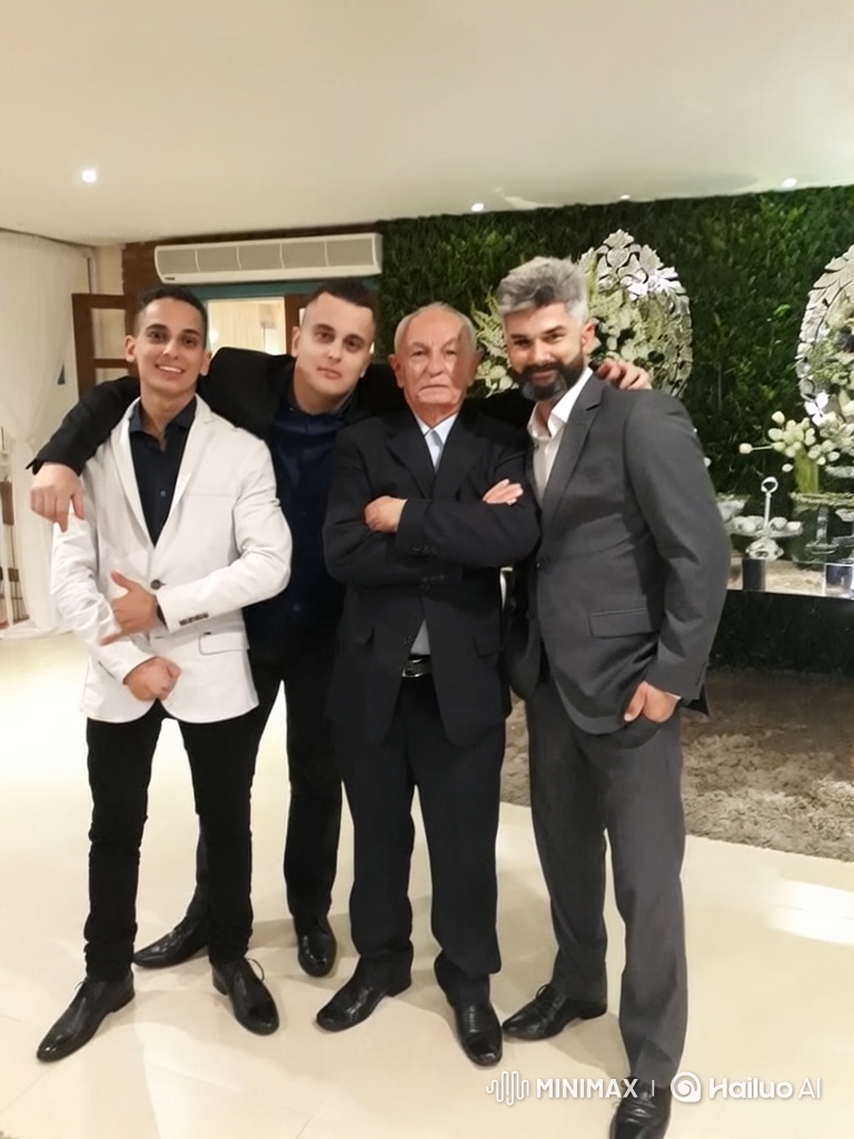 Four Men Dancing at Formal Event
