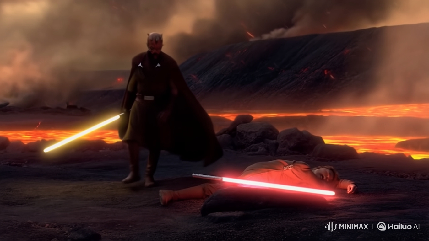 Warrior Serik Veynn Stands Over Fallen Darth Maul