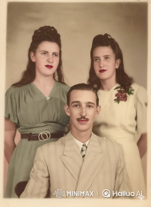 Vintage Portrait Comes Alive with Smiles and Waves