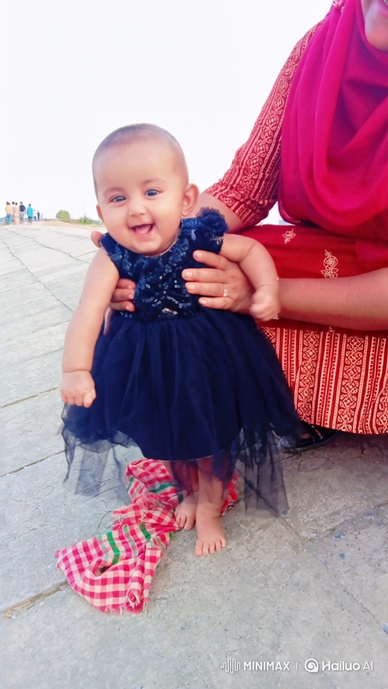 Baby Girl's Joyful Moment in a Fancy Dress