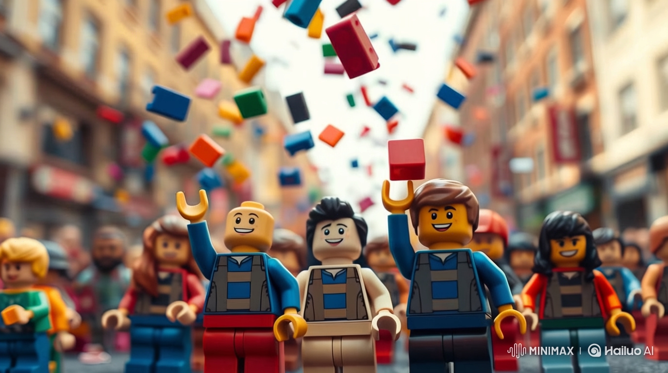 Lego Color Bomb Parade Shot with Technocrane and Gimbal