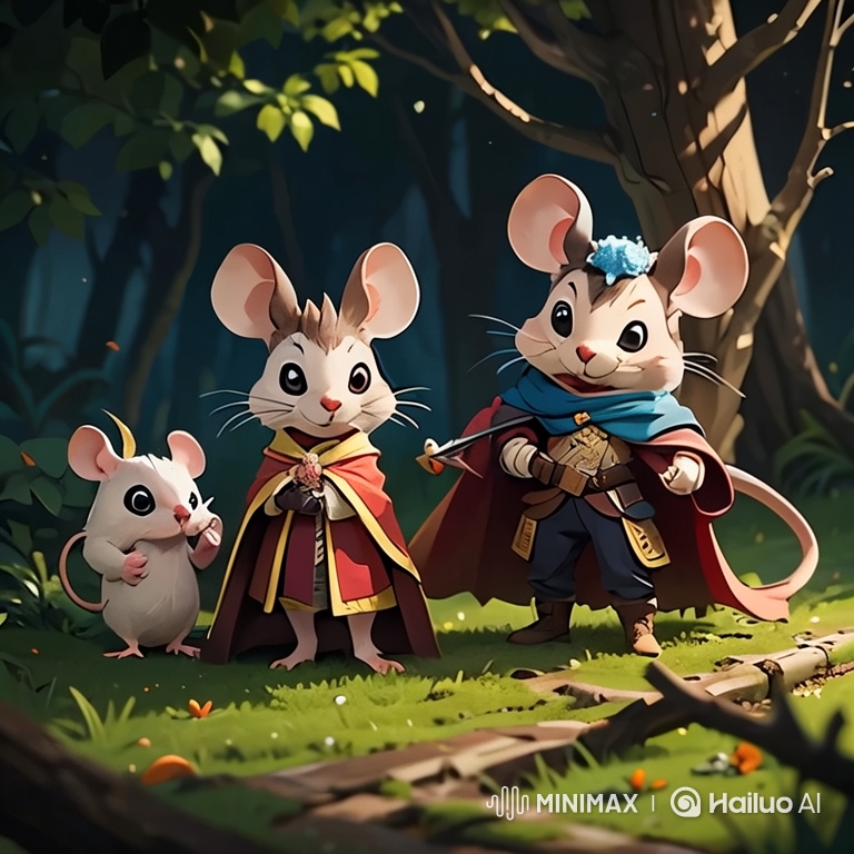 Heroic Mice Prepare for Adventure in a 3D Animated Forest Setting