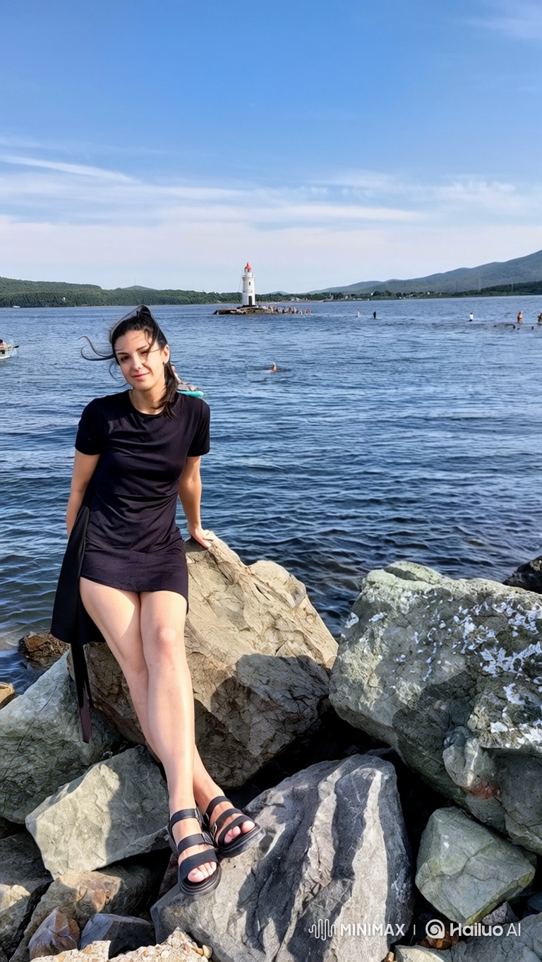 Dancer Enjoys Serene Seaside Setting