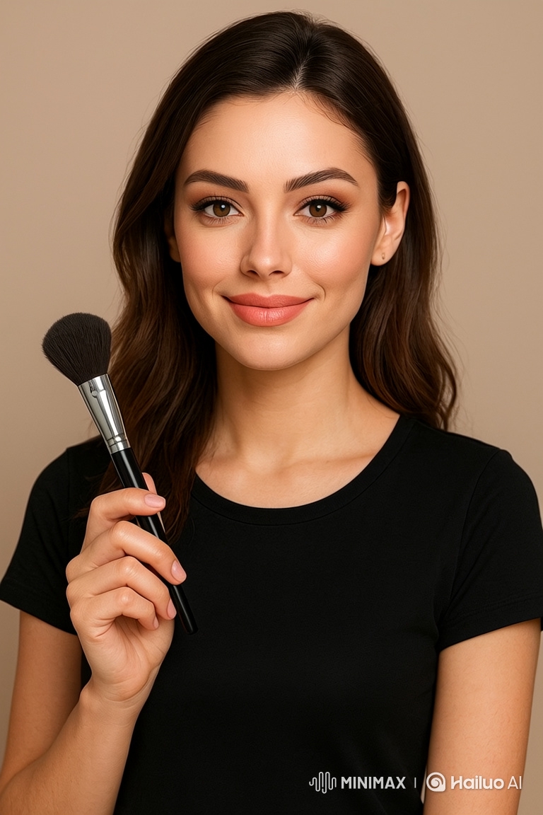 Young Woman Explains Makeup Technique with Warmth