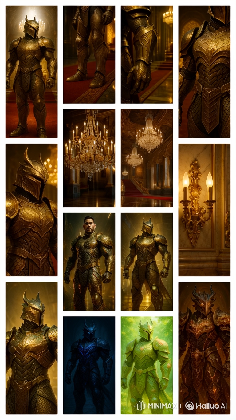 Golden Armored Warriors Confrontation in Grand Palace Hall