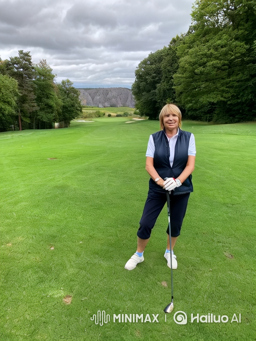 Golf Course Beauty Showcased with Elegant Woman