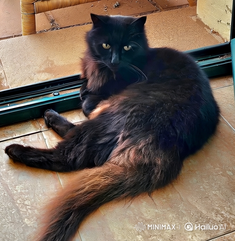 Black Cat Performs Martial Arts in Dojo Setting