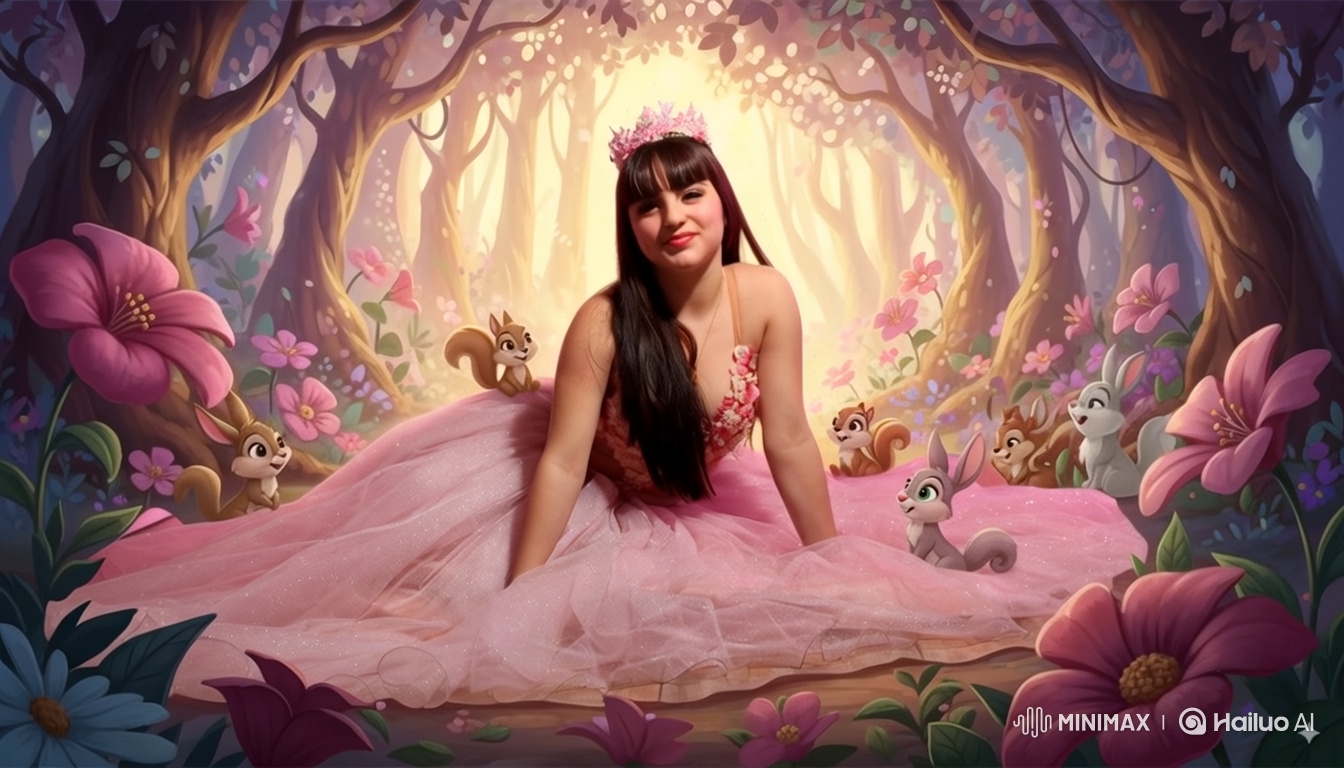 Enchanted Forest Princess and Her Whimsical Companions