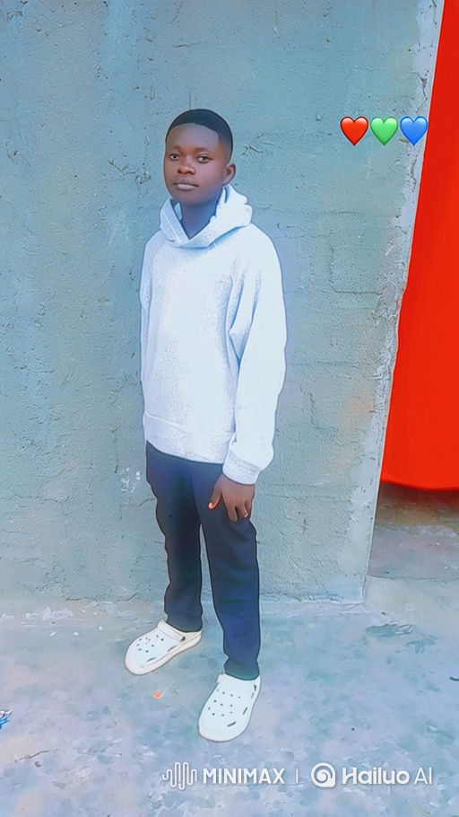 Serene Portrait of a Young Man with Floating Hearts