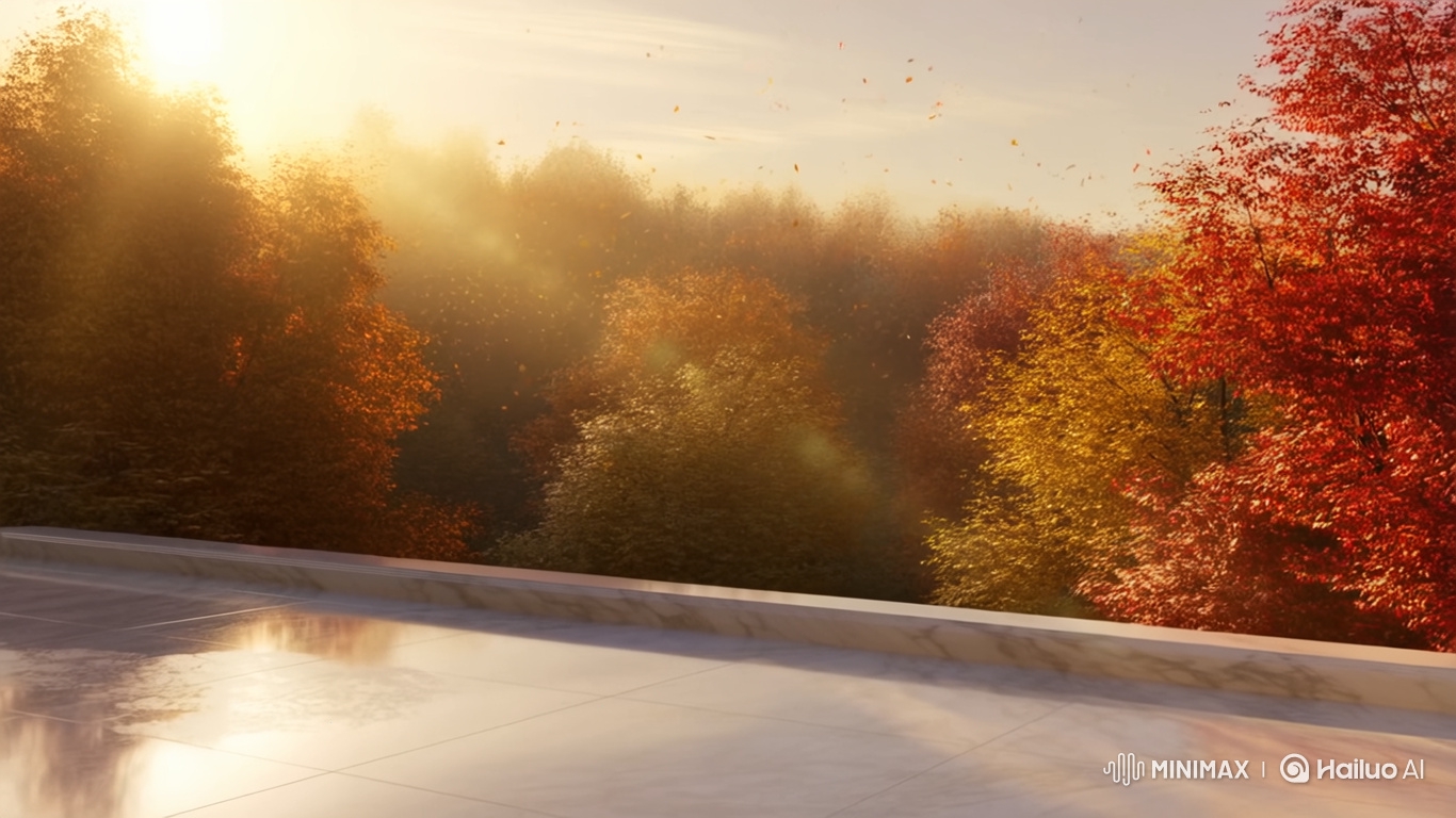 Autumn Garden: Luxurious Terrace Overlooking Vibrant Forest