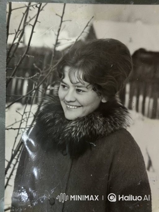 Vintage Winter Portrait: A Young Woman's Warm Smile