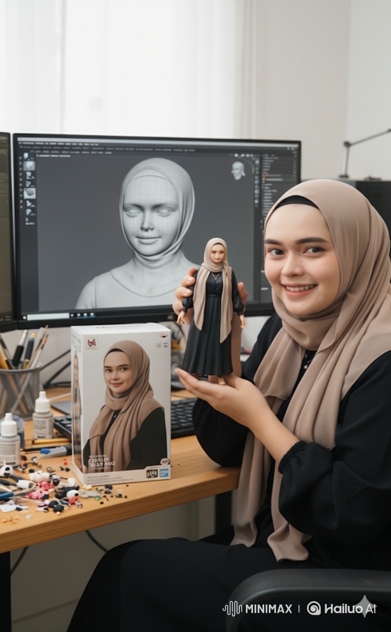 Woman Crafts and Proudly Presents Doll Self-Portrait
