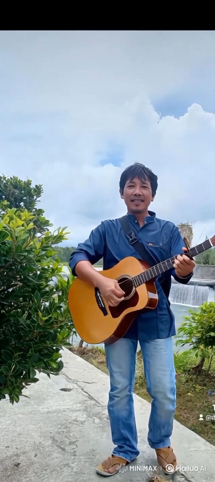 Man Enjoys Imaginary Music with Dance and Smile