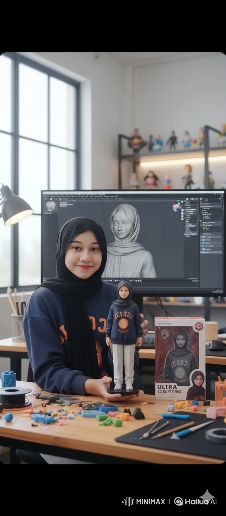 Young Woman Showcases Her 3D-Printed Self-Portrait