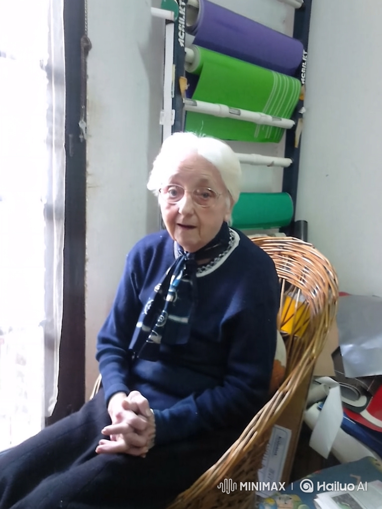Elderly Woman's Serene Portrait with Subtle Camera Movement